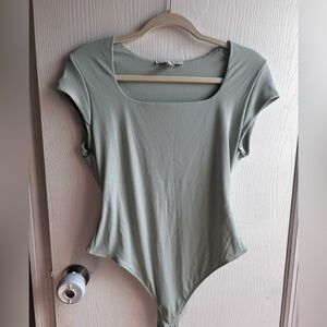 And Now This Sage Green Women's Ribbed Bodysuit